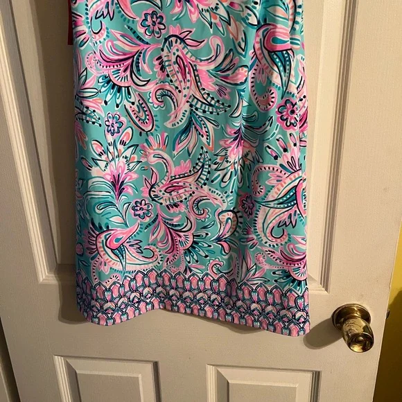 Aryeh Multicolor Floral Dress. SPF 50, pockets, NWT size S.  Great fabric - Picture 4 of 7